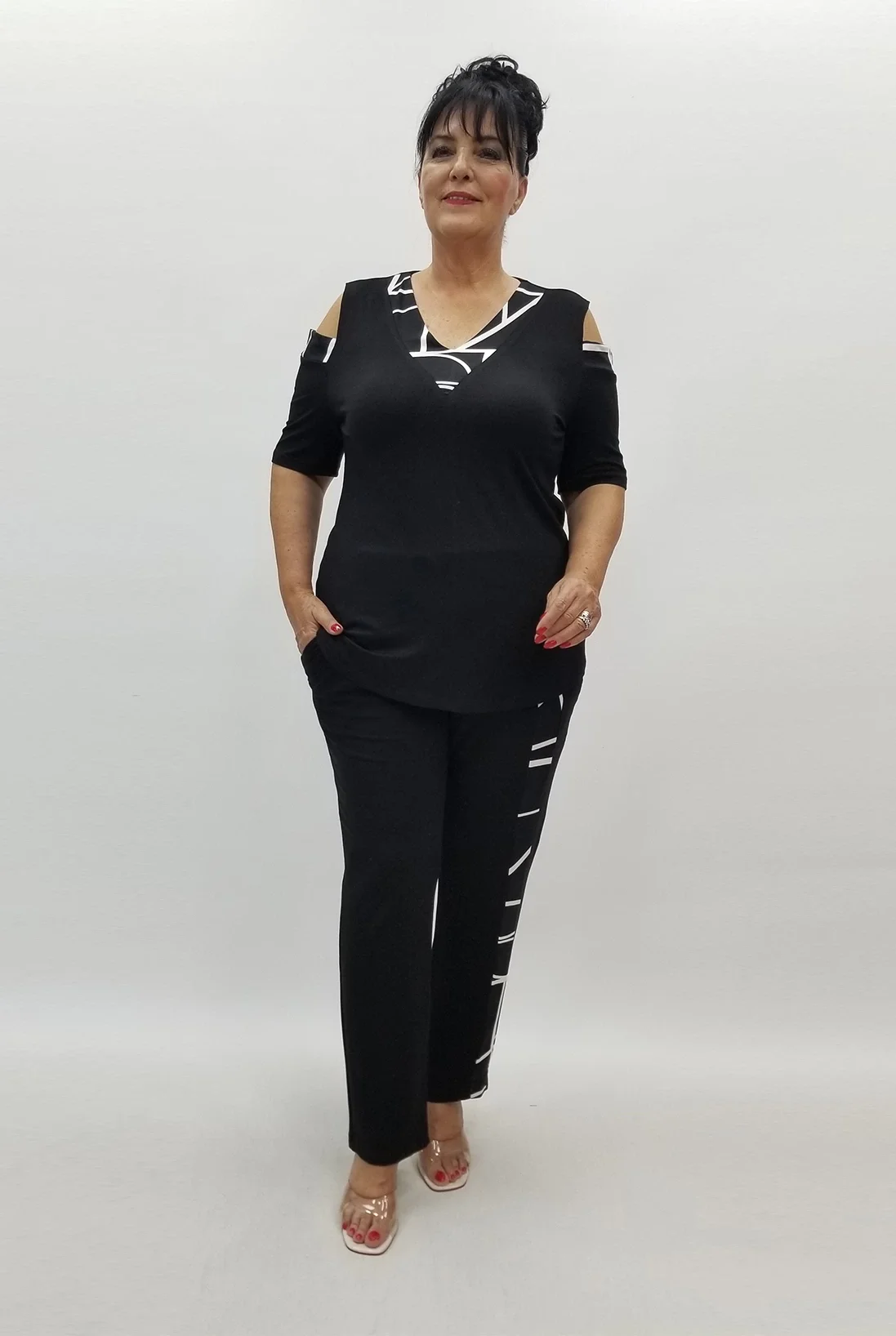 Miraggio Büyük Beden Takım 99864 SİYAH/BEYAZ