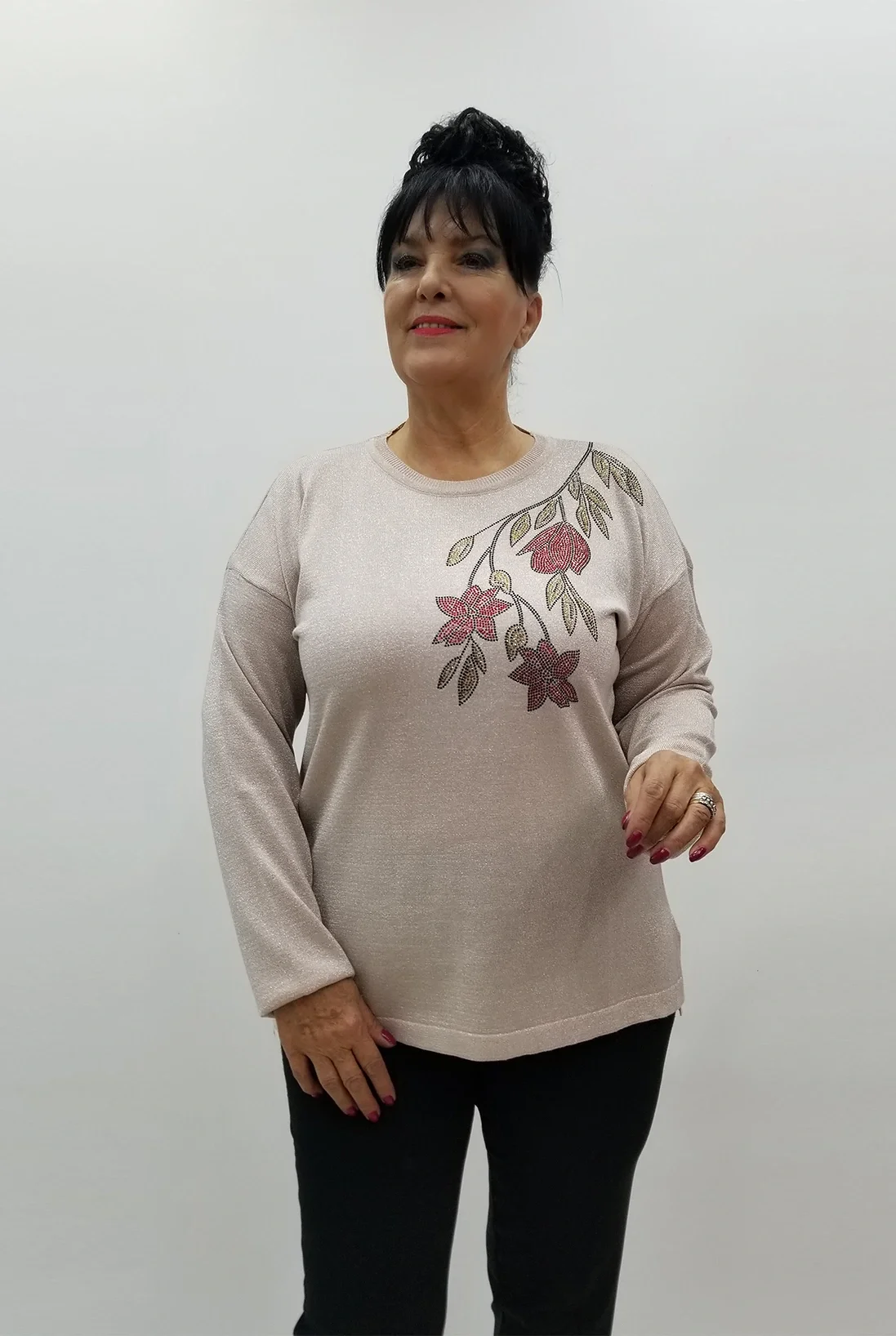 Miraggio Büyük Beden Triko 4045 PUDRA