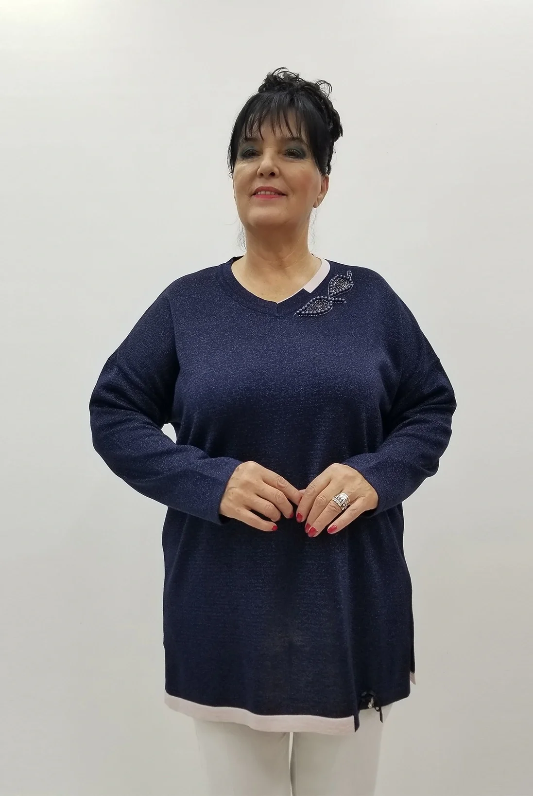 Miraggio Büyük Beden Triko 4104 LACİVERT