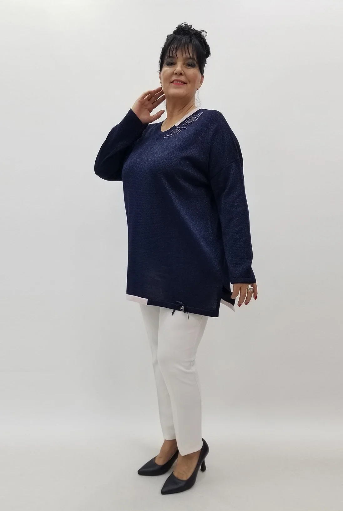 Miraggio Büyük Beden Triko 4104 LACİVERT