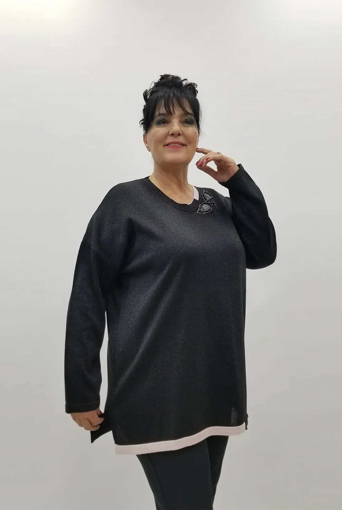 Miraggio Büyük Beden Triko 4104 SİYAH