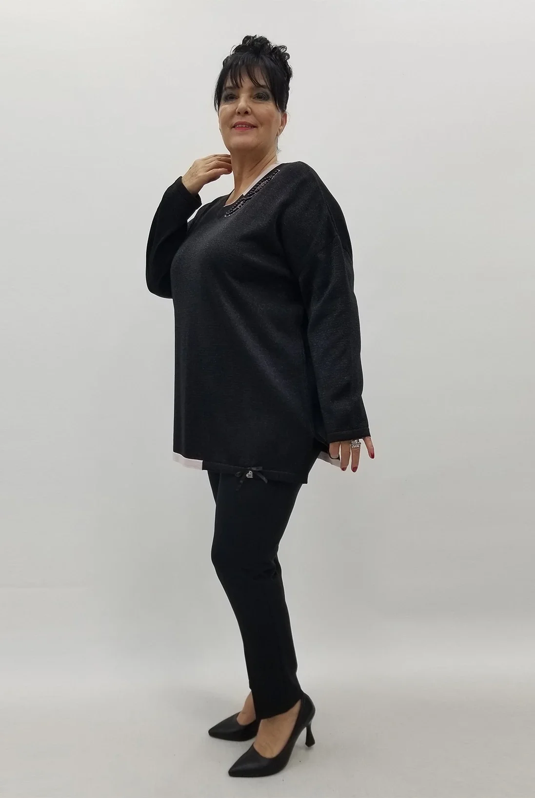 Miraggio Büyük Beden Triko 4104 SİYAH