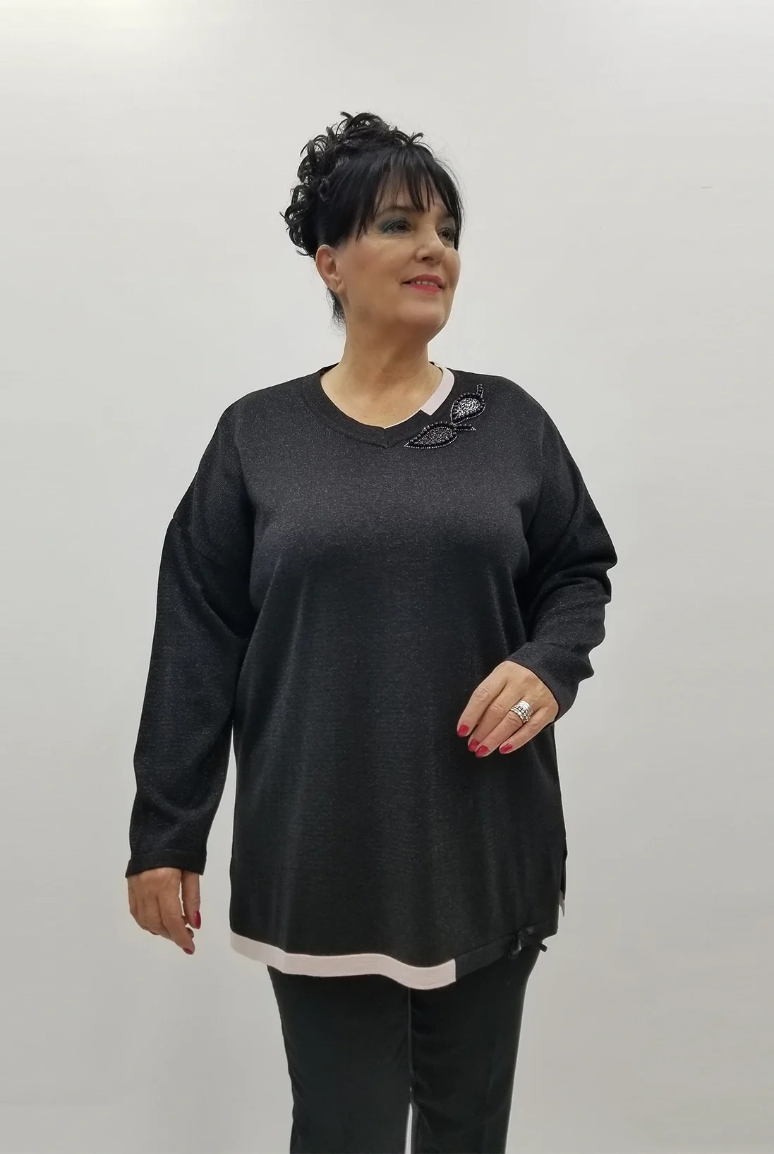 Miraggio Büyük Beden Triko 4104 SİYAH