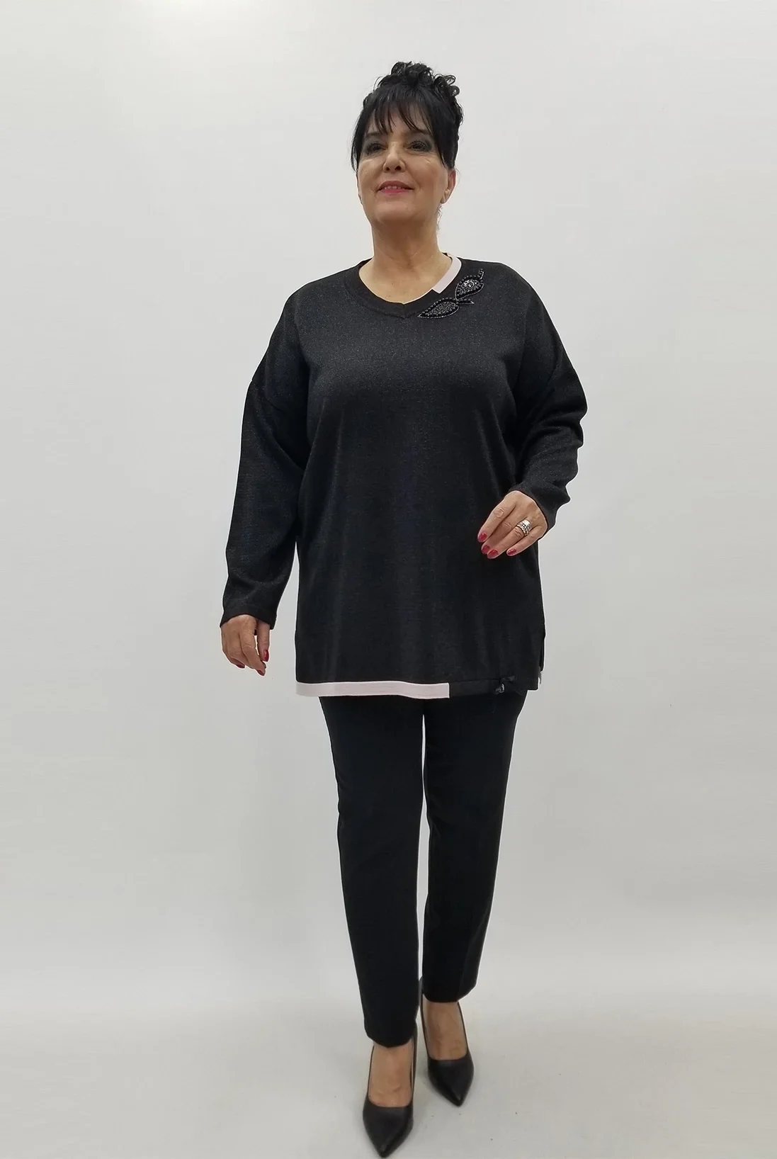 Miraggio Büyük Beden Triko 4104 SİYAH