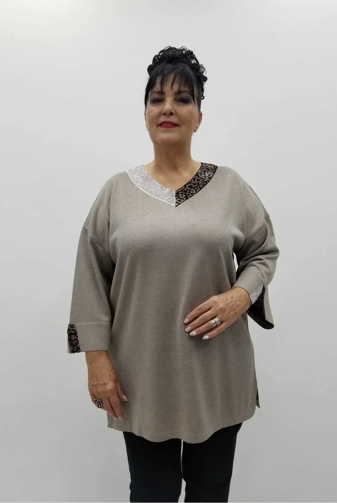 Miraggio Büyük Beden Triko 4106 BEJ