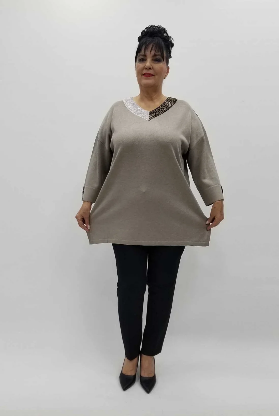 Miraggio Büyük Beden Triko 4106 BEJ