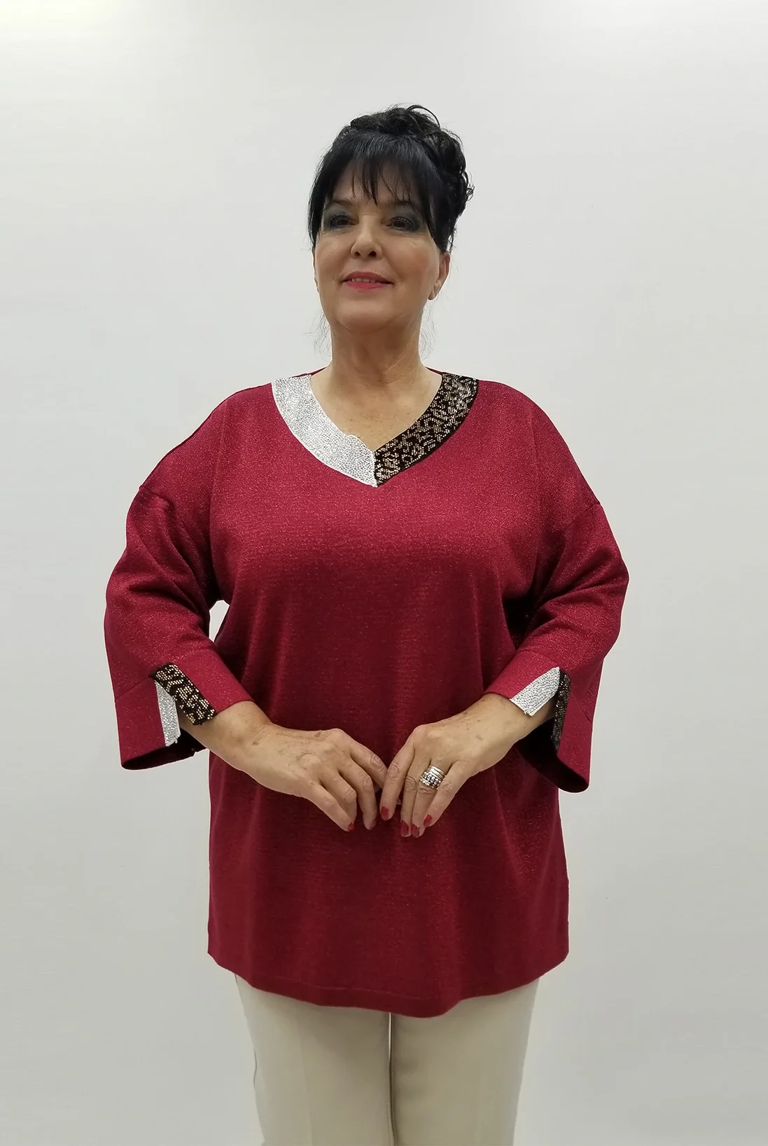 Miraggio Büyük Beden Triko 4106 BORDO