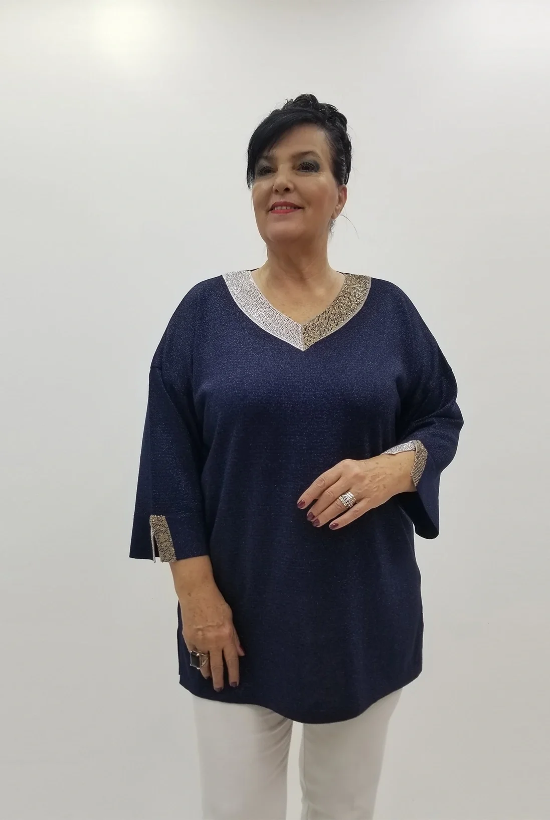 Miraggio Büyük Beden Triko 4106 LACİVERT