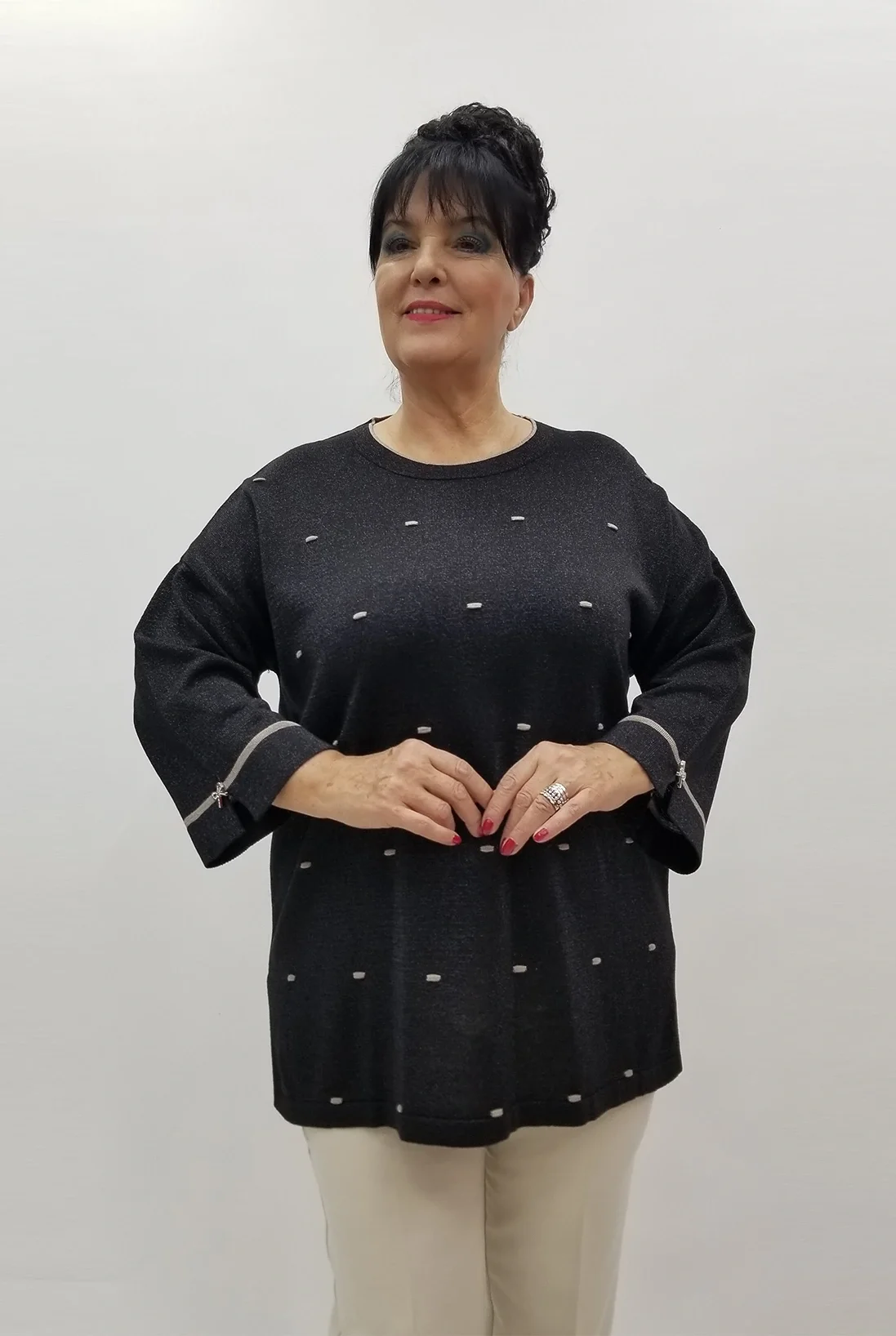 Miraggio Büyük Beden Triko 4107 SİYAH