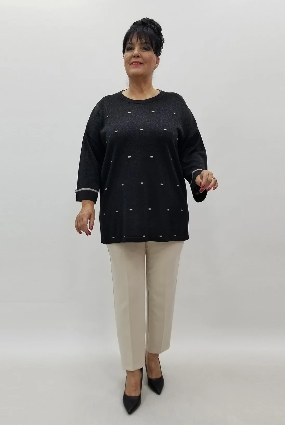 Miraggio Büyük Beden Triko 4107 SİYAH