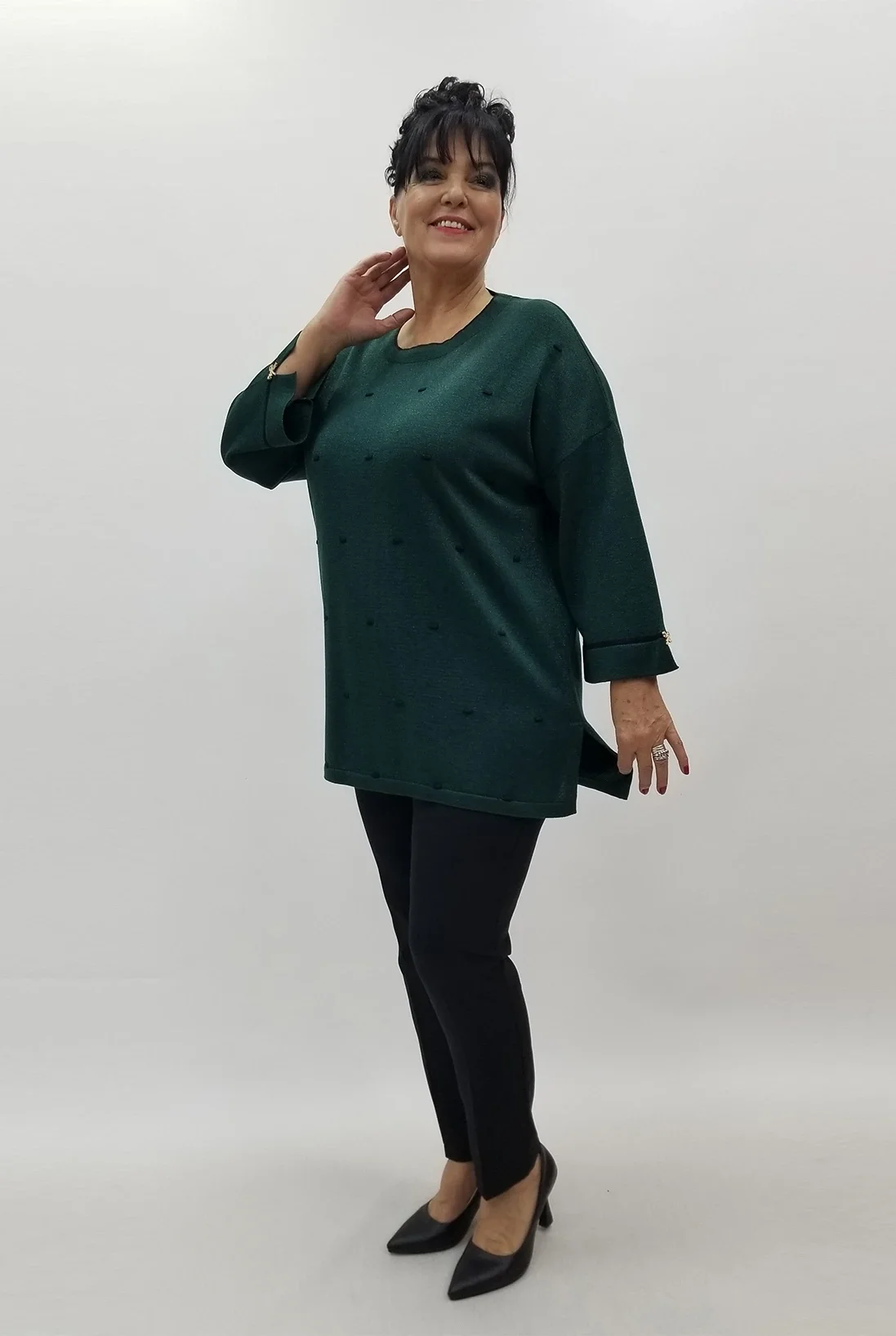 Miraggio Büyük Beden Triko 4107 ZÜMRÜT YEŞİLİ