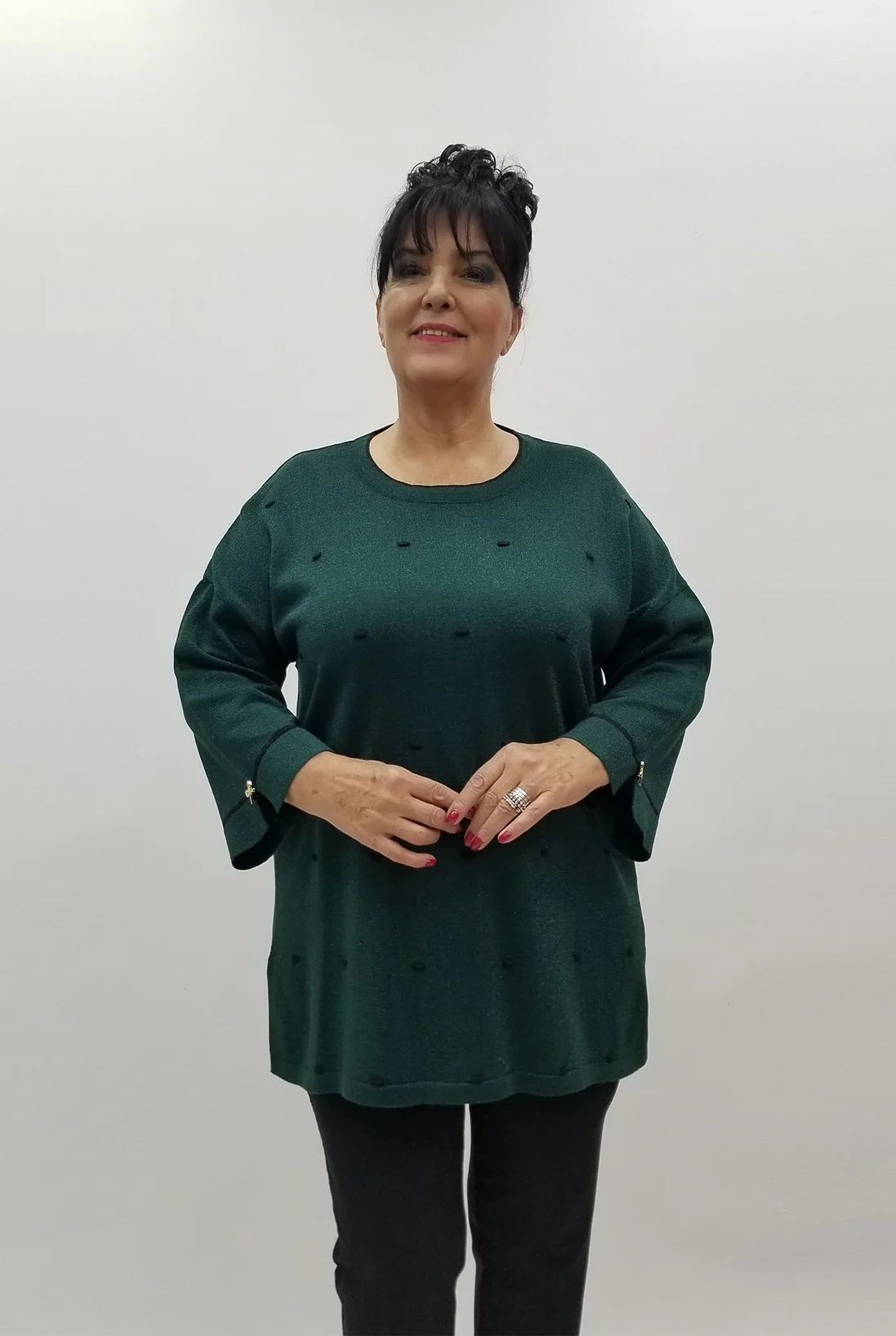 Miraggio Büyük Beden Triko 4107 ZÜMRÜT YEŞİLİ