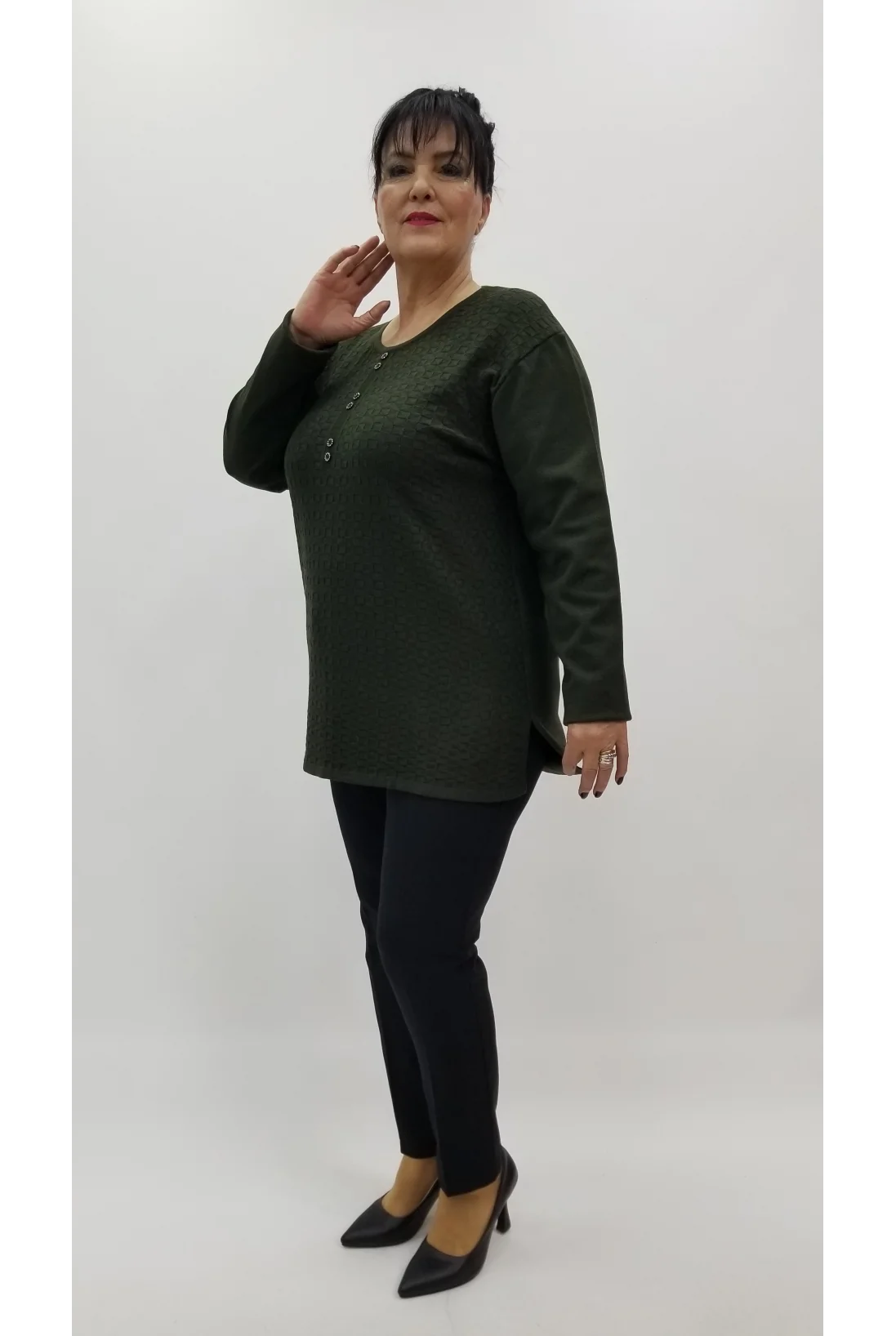 Miraggio Büyük Beden Triko 4298 HAKİ