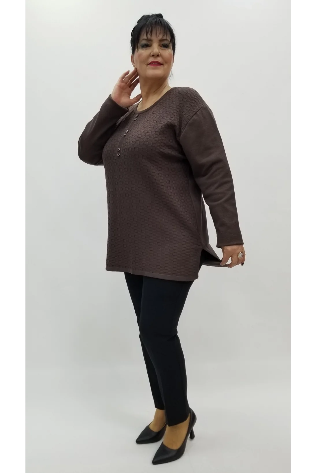 Miraggio Büyük Beden Triko 4298 KAHVE