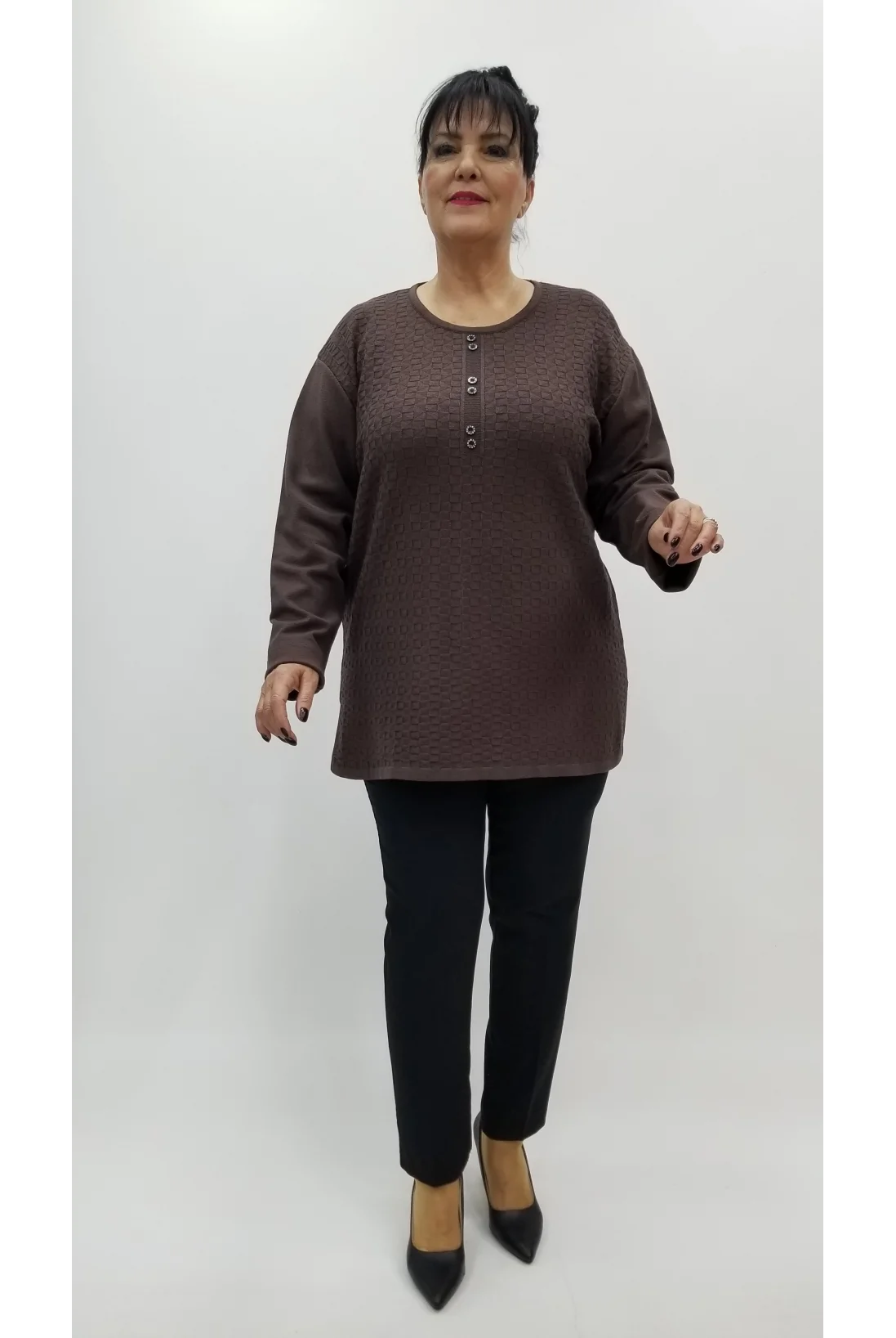 Miraggio Büyük Beden Triko 4298 KAHVE