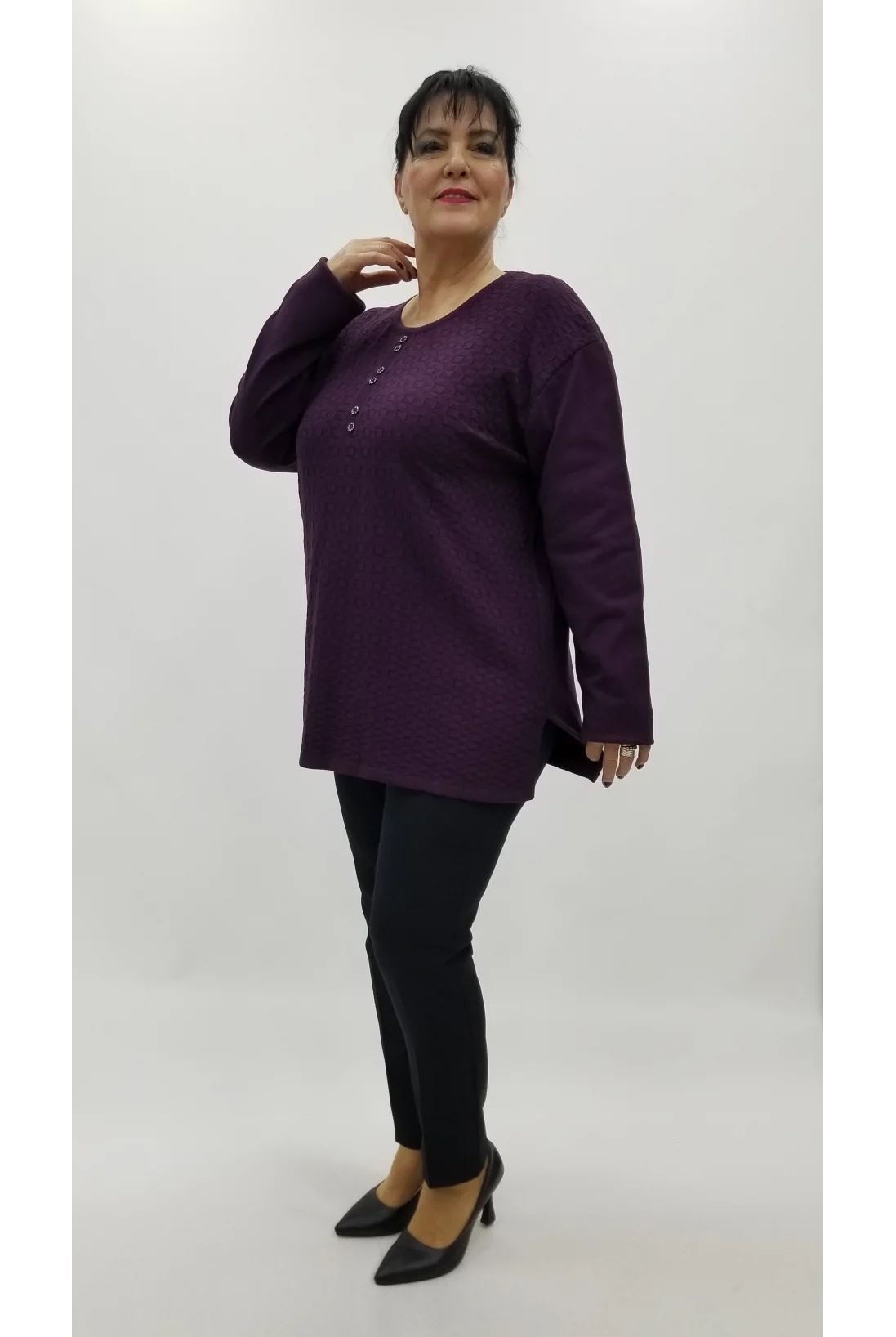 Miraggio Büyük Beden Triko 4298 MÜRDÜM