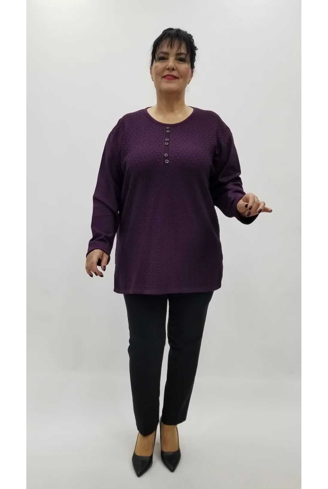 Miraggio Büyük Beden Triko 4298 MÜRDÜM