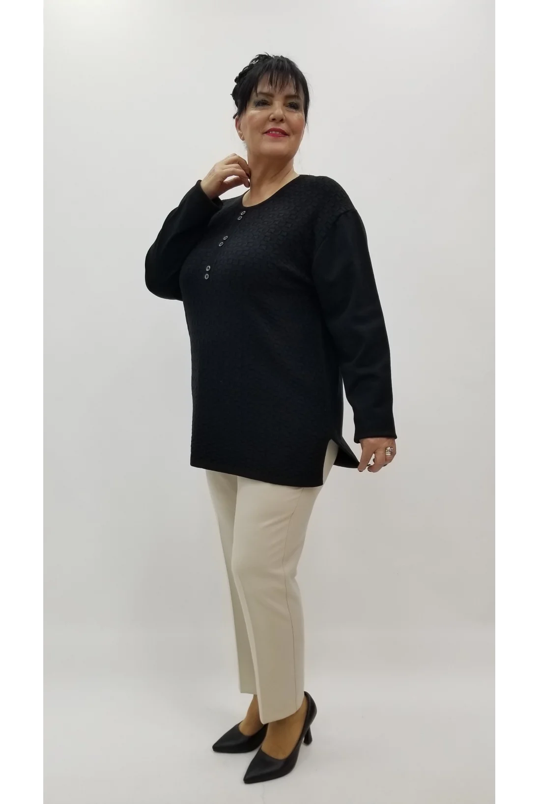 Miraggio Büyük Beden Triko 4298 SİYAH