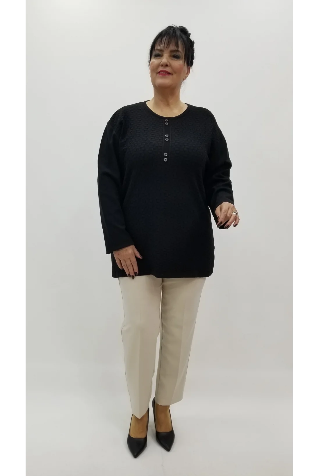 Miraggio Büyük Beden Triko 4298 SİYAH