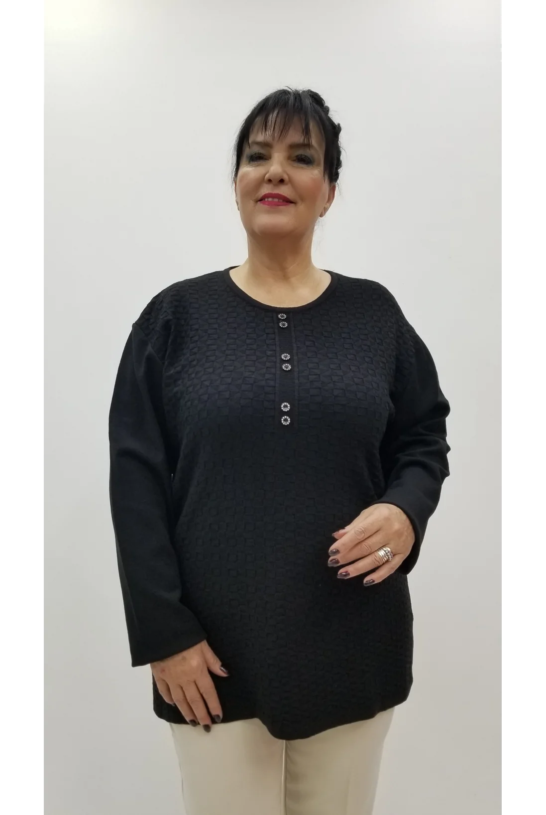 Miraggio Büyük Beden Triko 4298 SİYAH