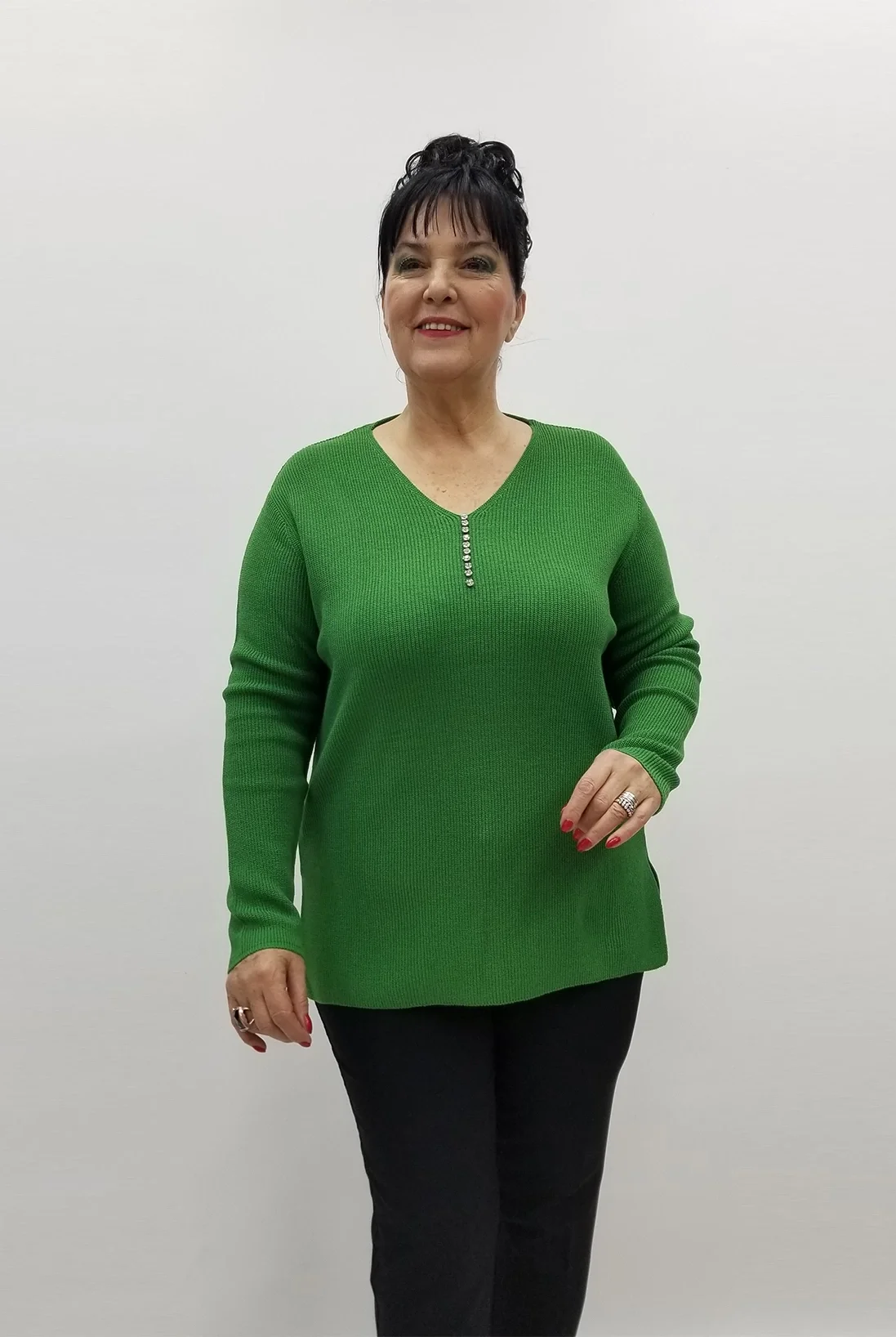 Miraggio Büyük Beden Triko 95820 YEŞİL