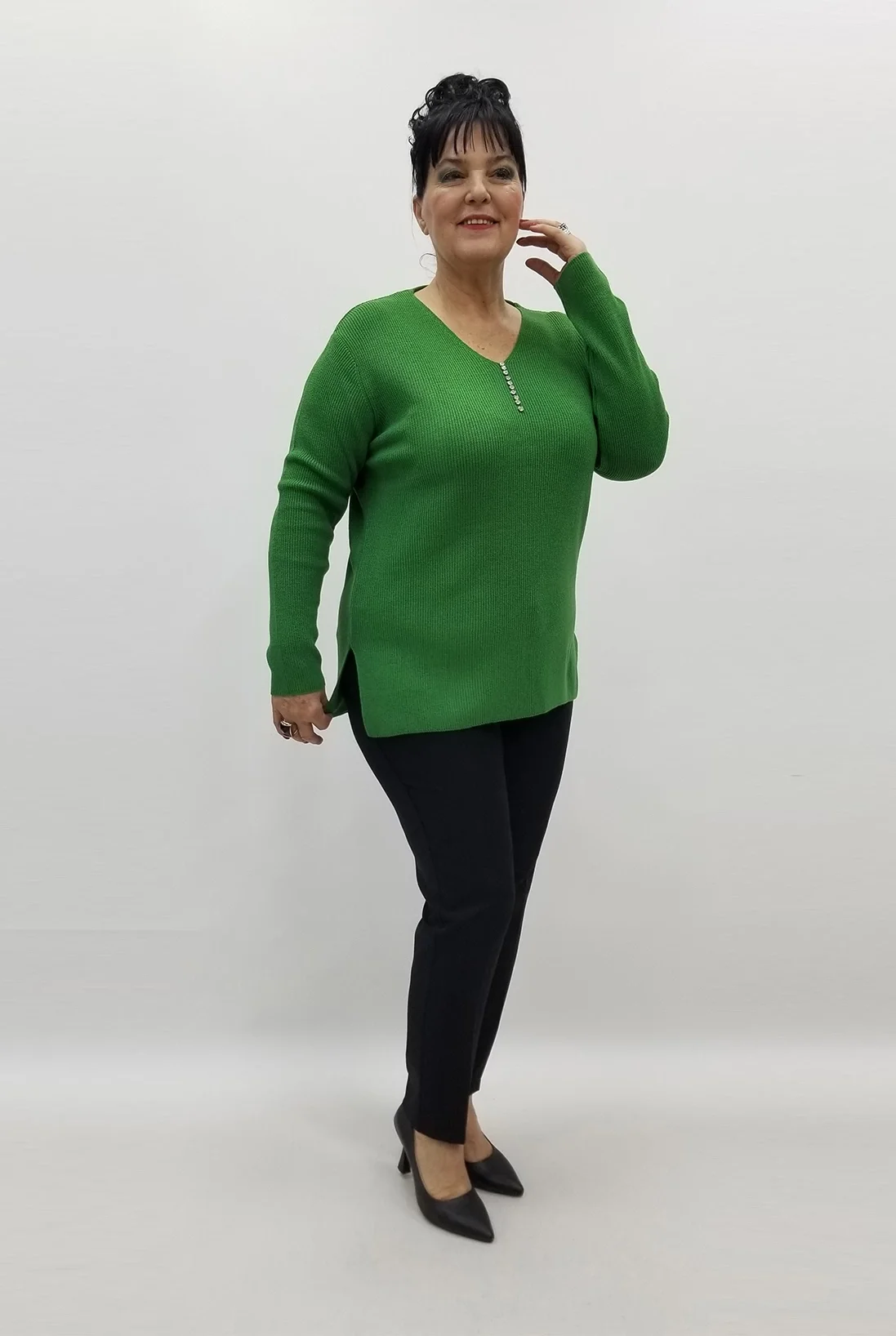 Miraggio Büyük Beden Triko 95820 YEŞİL