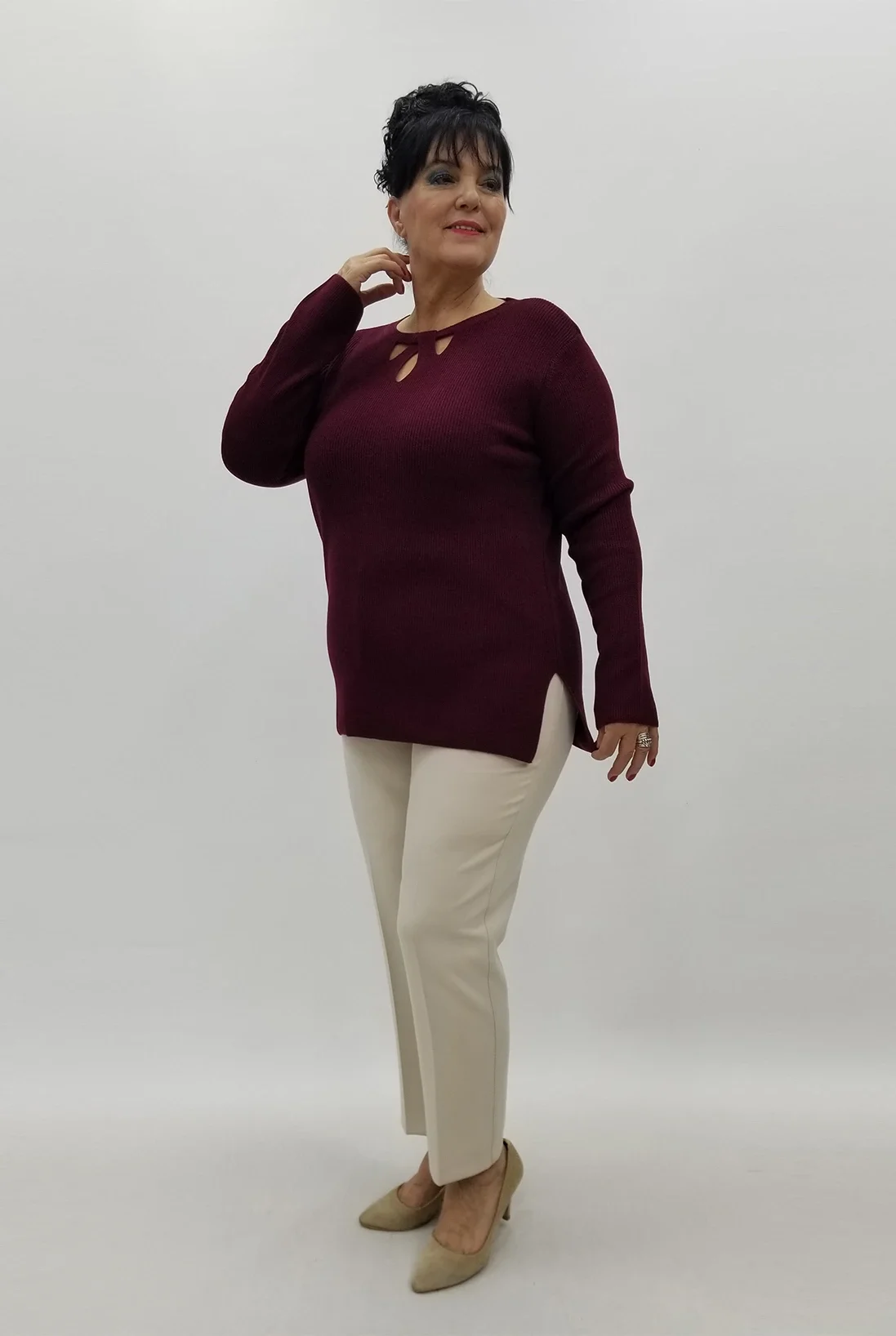 Miraggio Büyük Beden Triko 95914 BORDO