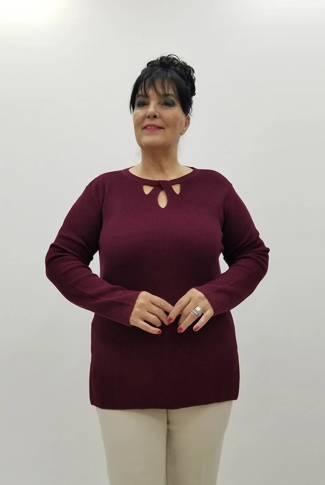 Miraggio Büyük Beden Triko 95914 BORDO