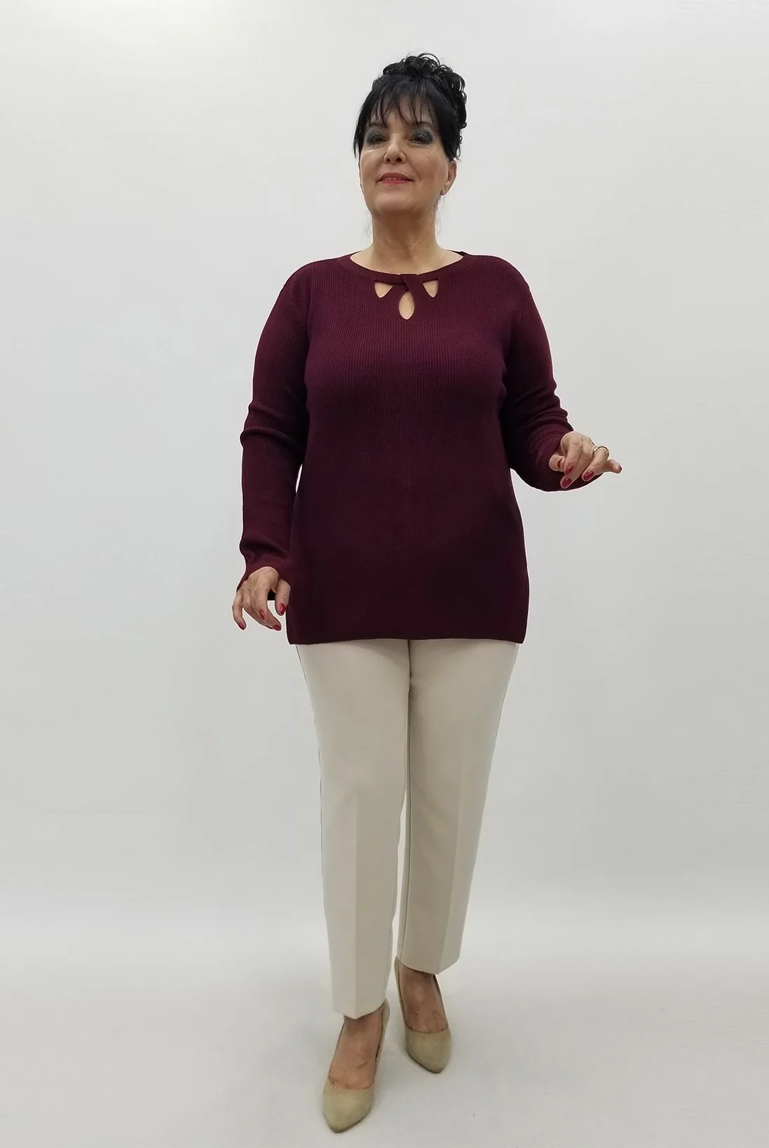 Miraggio Büyük Beden Triko 95914 BORDO