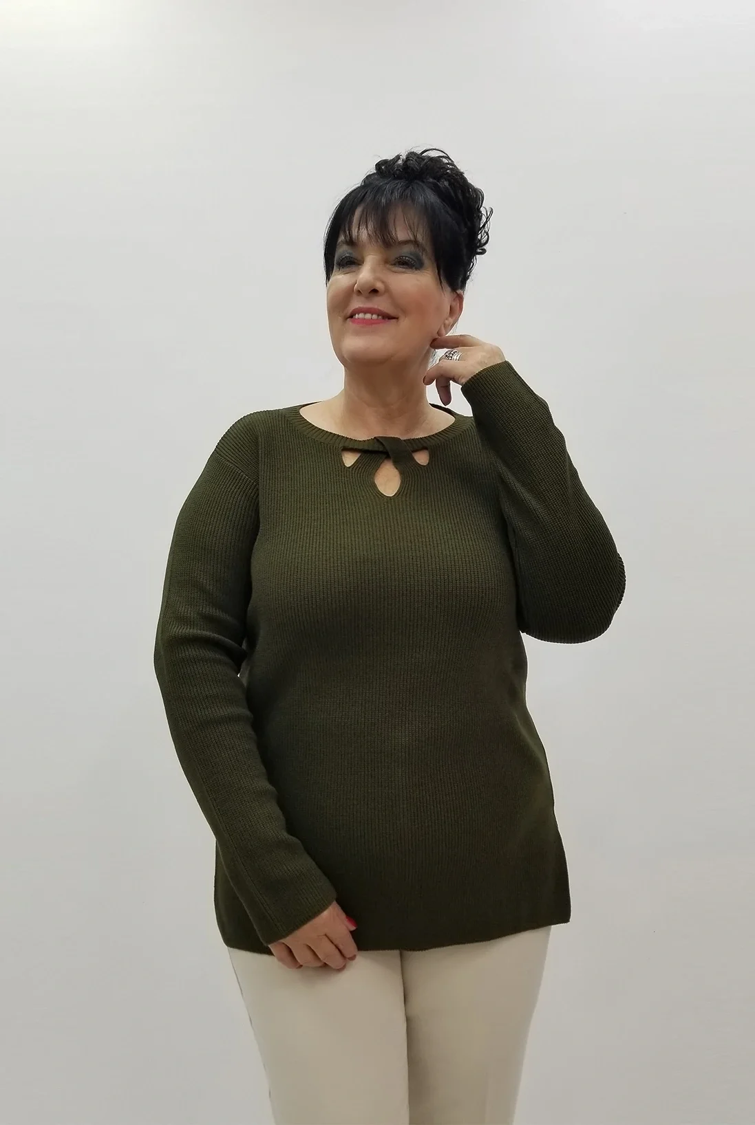 Miraggio Büyük Beden Triko 95914 HAKİ