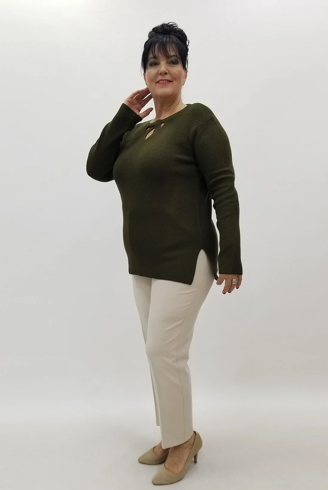 Miraggio Büyük Beden Triko 95914 HAKİ