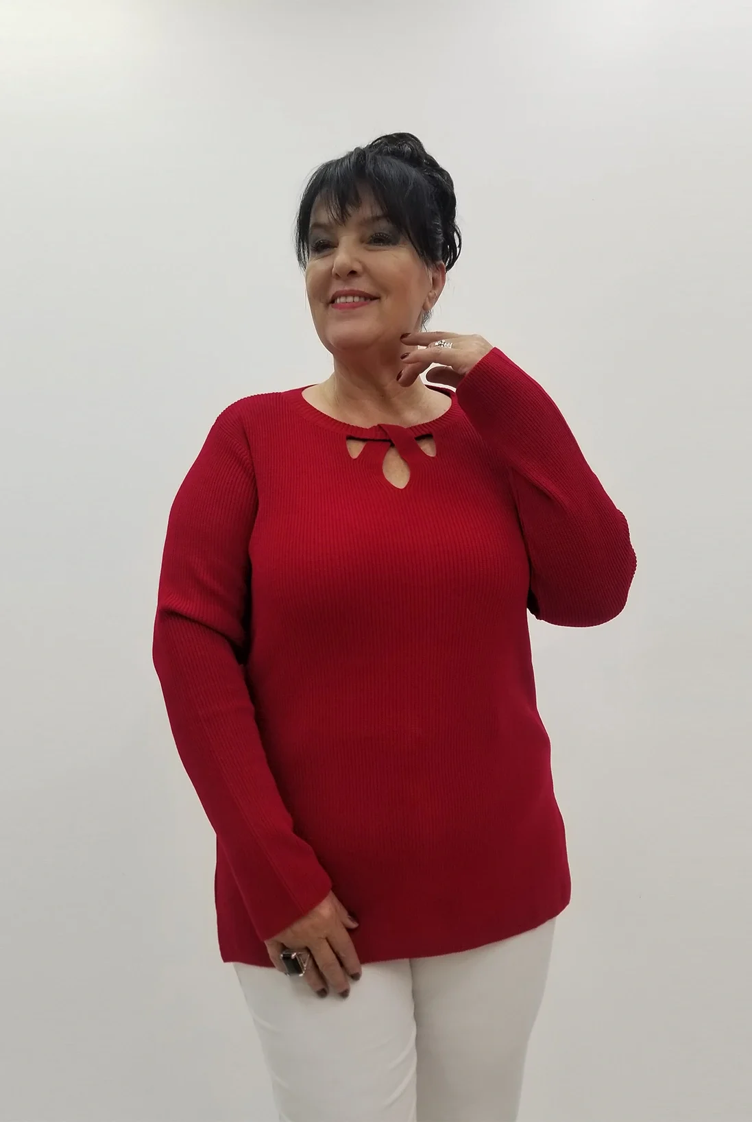 Miraggio Büyük Beden Triko 95914 KIRMIZI