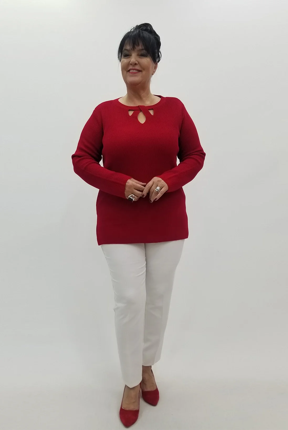 Miraggio Büyük Beden Triko 95914 KIRMIZI