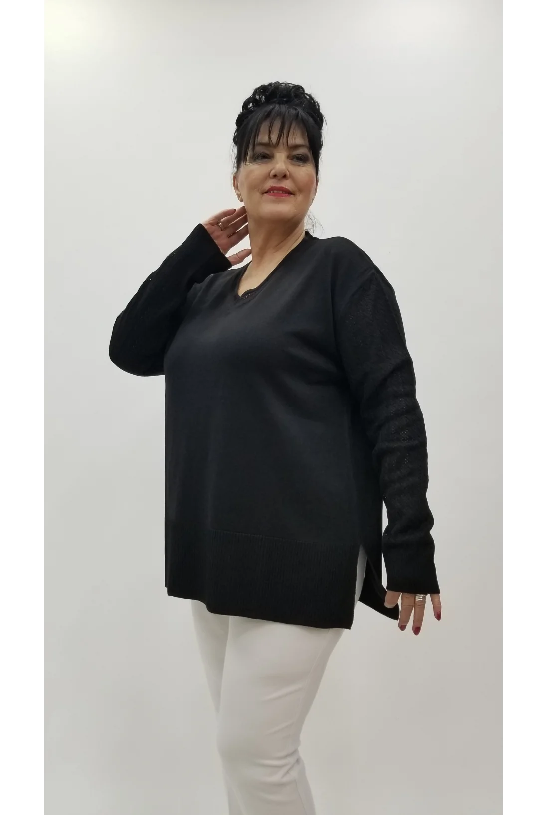 Miraggio Büyük Beden Triko 97142 SİYAH