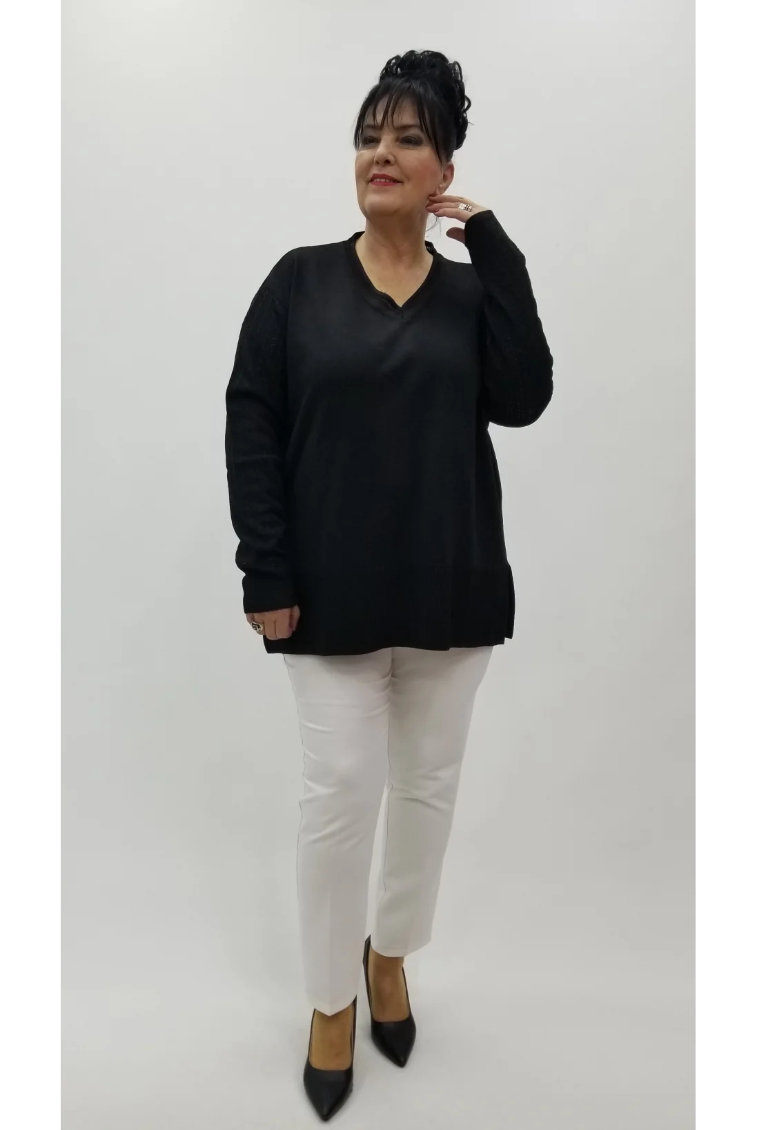 Miraggio Büyük Beden Triko 97142 SİYAH