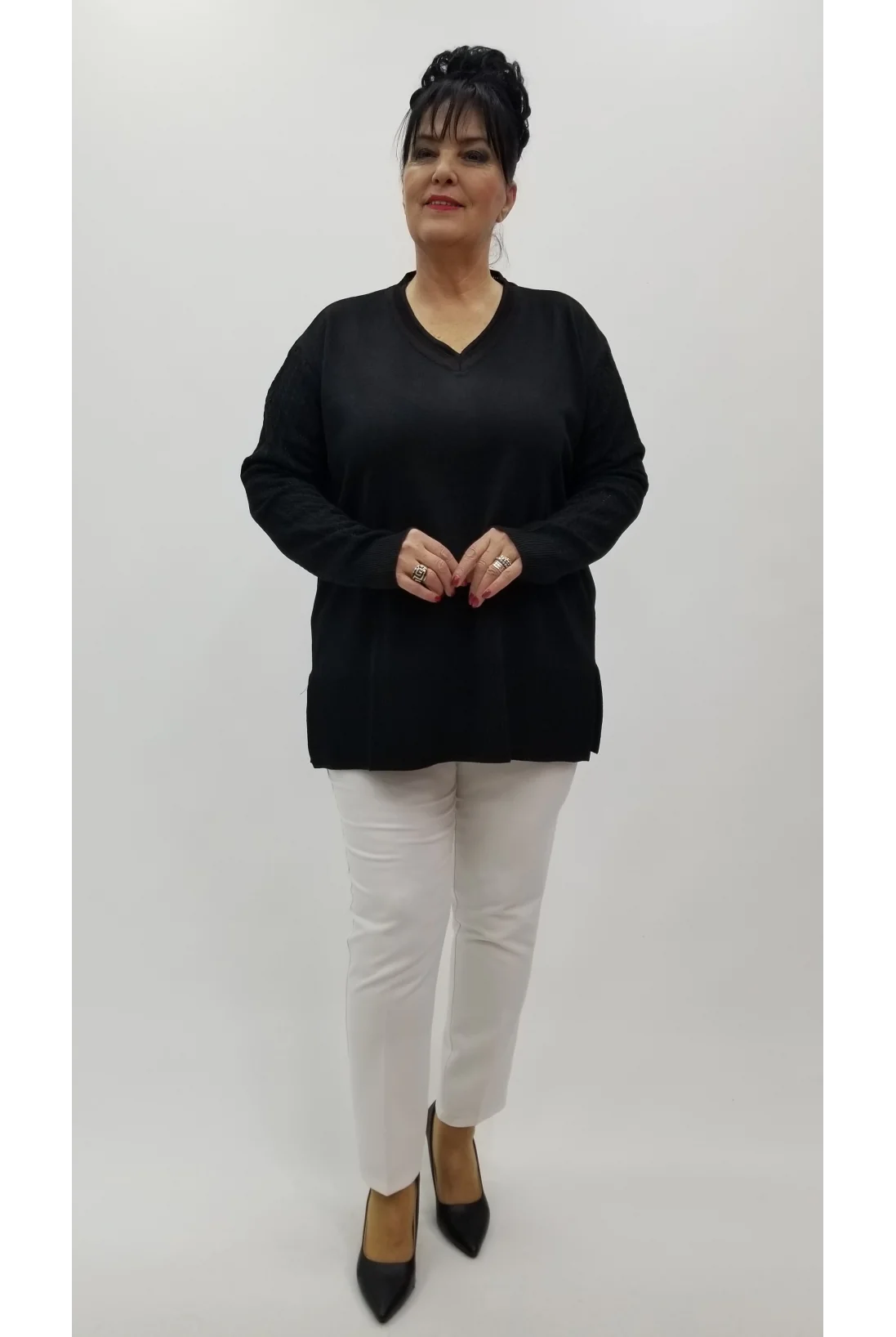 Miraggio Büyük Beden Triko 97142 SİYAH