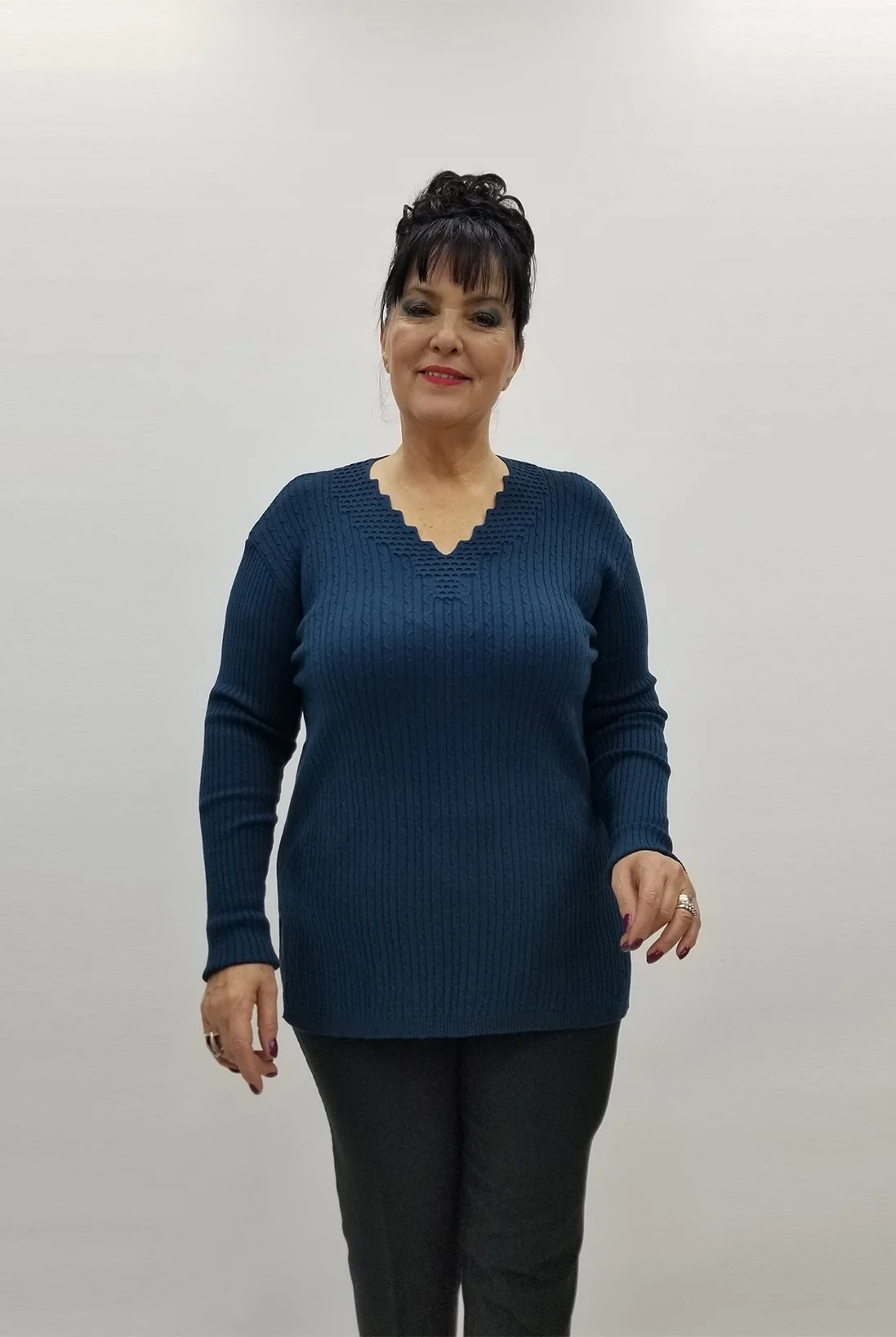 Miraggio Büyük Beden Triko 98326 PETROL