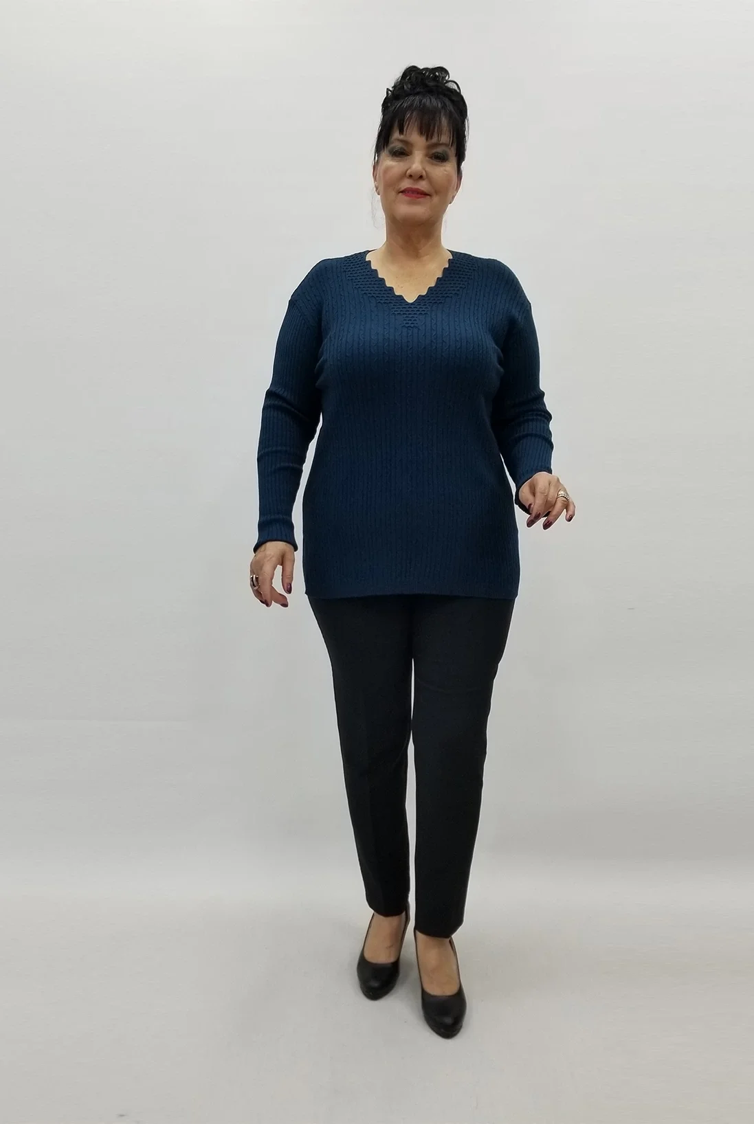 Miraggio Büyük Beden Triko 98326 PETROL