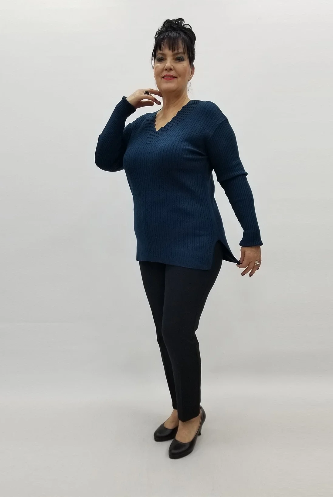 Miraggio Büyük Beden Triko 98326 PETROL