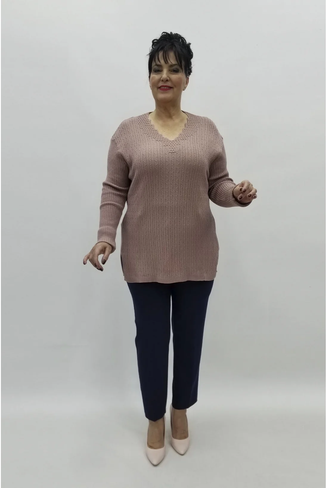 Miraggio Büyük Beden Triko 98326 PUDRA