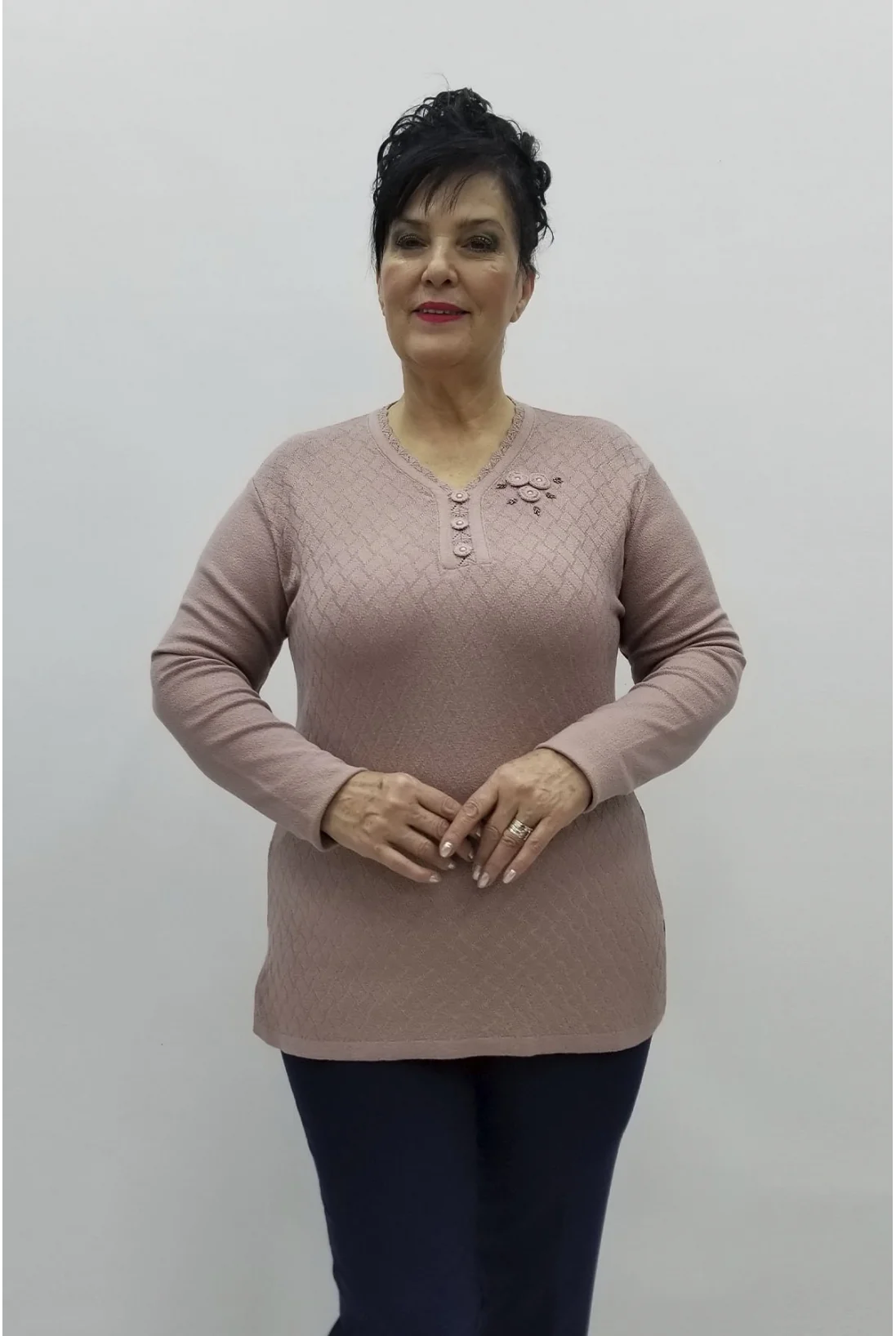 Miraggio Büyük Beden Triko 98345 PUDRA