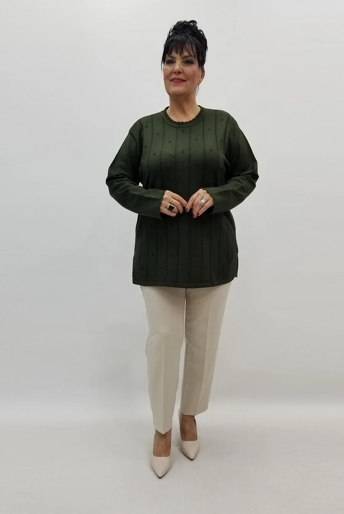 Miraggio Büyük Beden Triko 99327 HAKİ