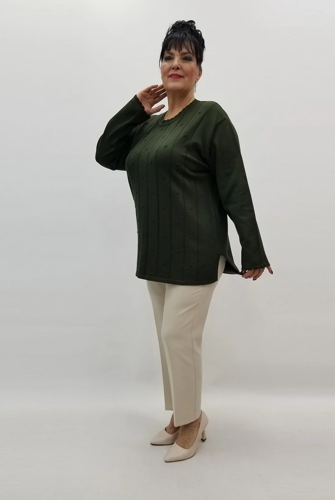 Miraggio Büyük Beden Triko 99327 HAKİ