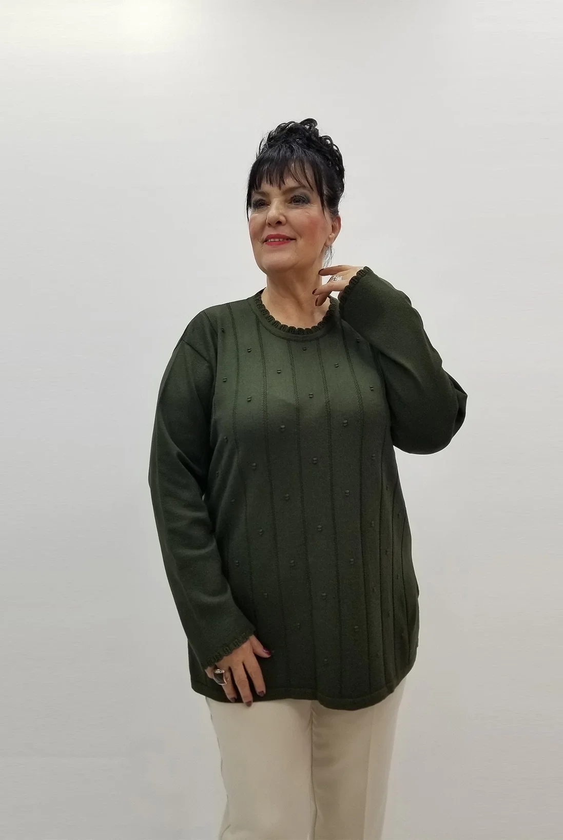 Miraggio Büyük Beden Triko 99327 HAKİ