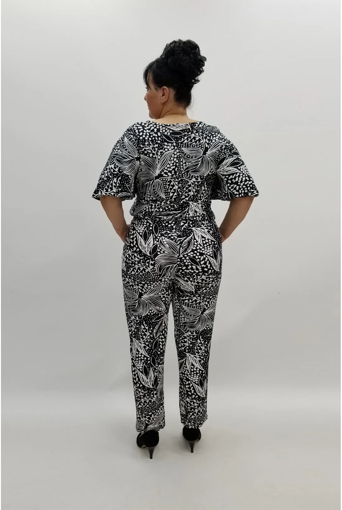 Miraggio Büyük Beden Tulum 97725 SİYAH/BEYAZ