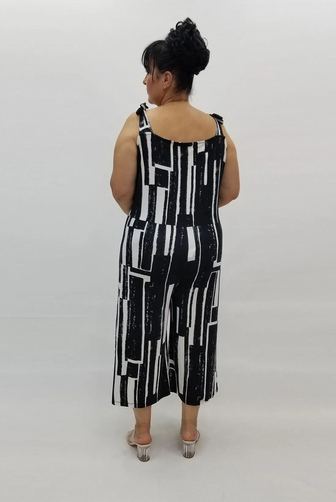 Miraggio Büyük Beden Tulum 98984 SİYAH/BEYAZ