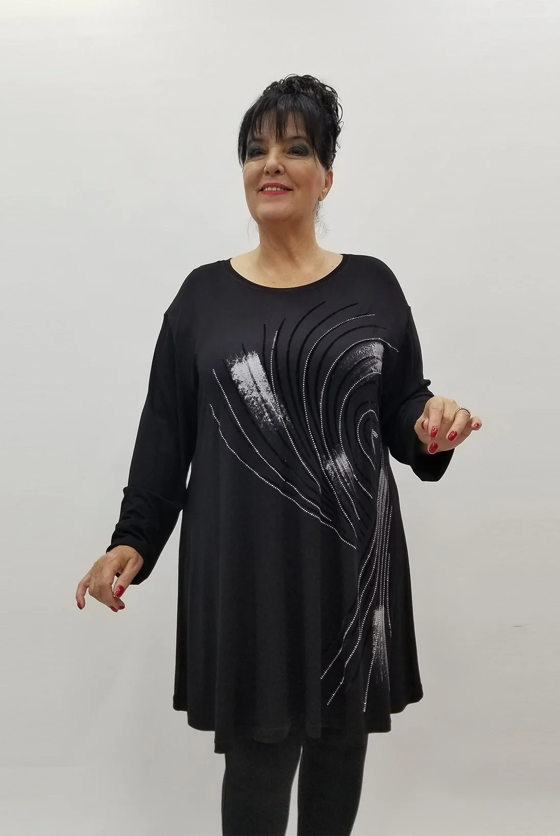 Miraggio Büyük Beden Tunik 4118 SİY-GÜMÜŞ