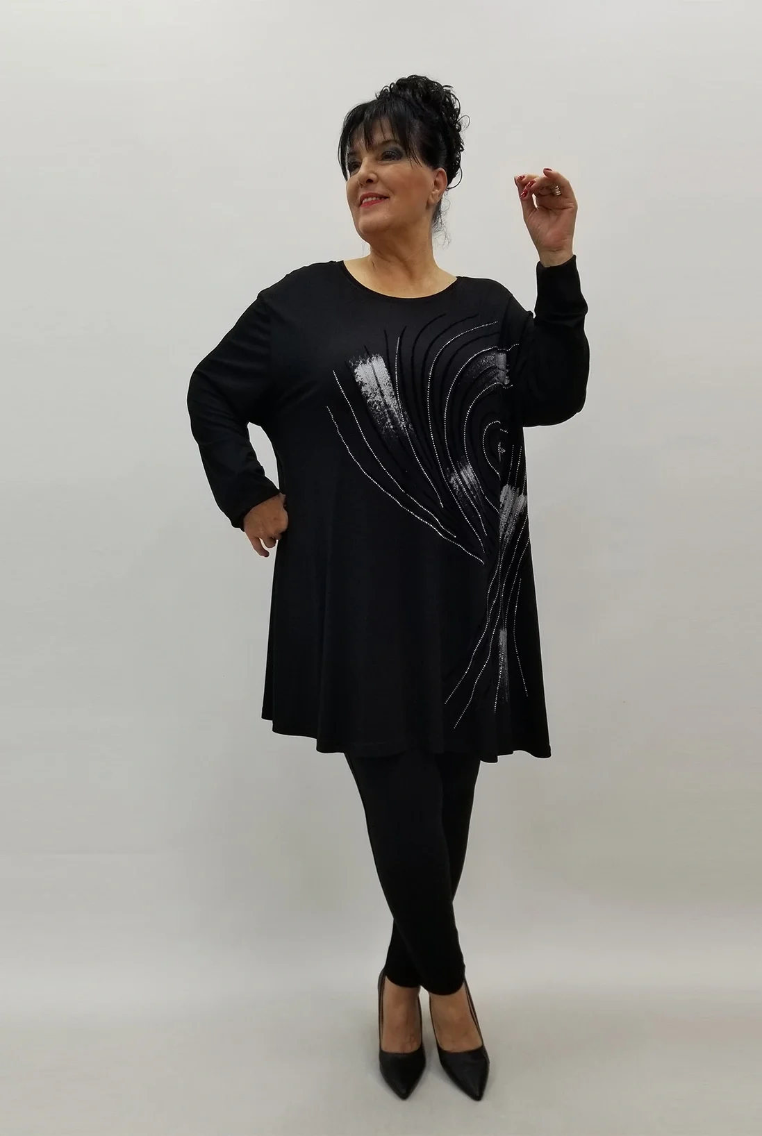 Miraggio Büyük Beden Tunik 4118 SİY-GÜMÜŞ