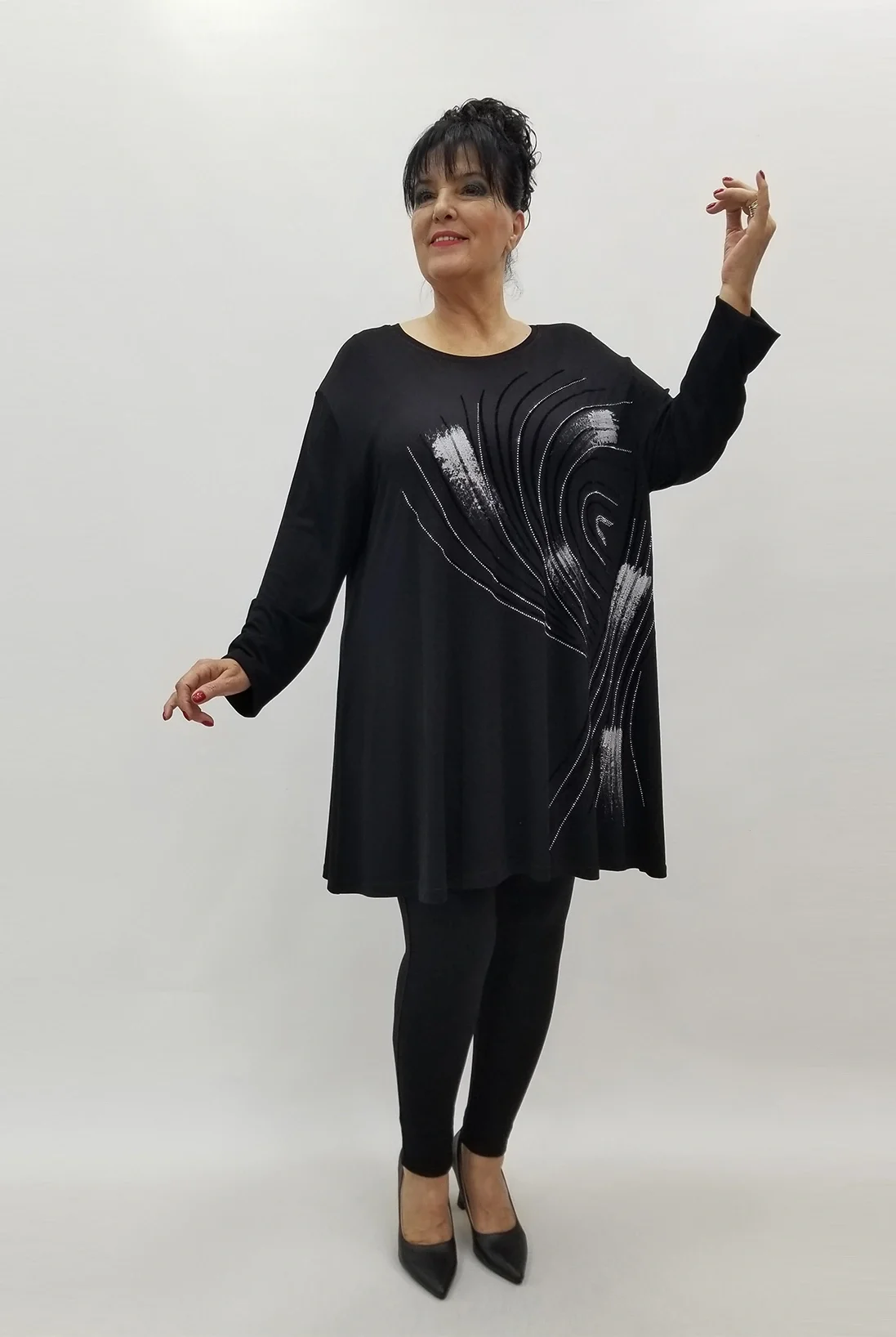 Miraggio Büyük Beden Tunik 4118 SİY-GÜMÜŞ