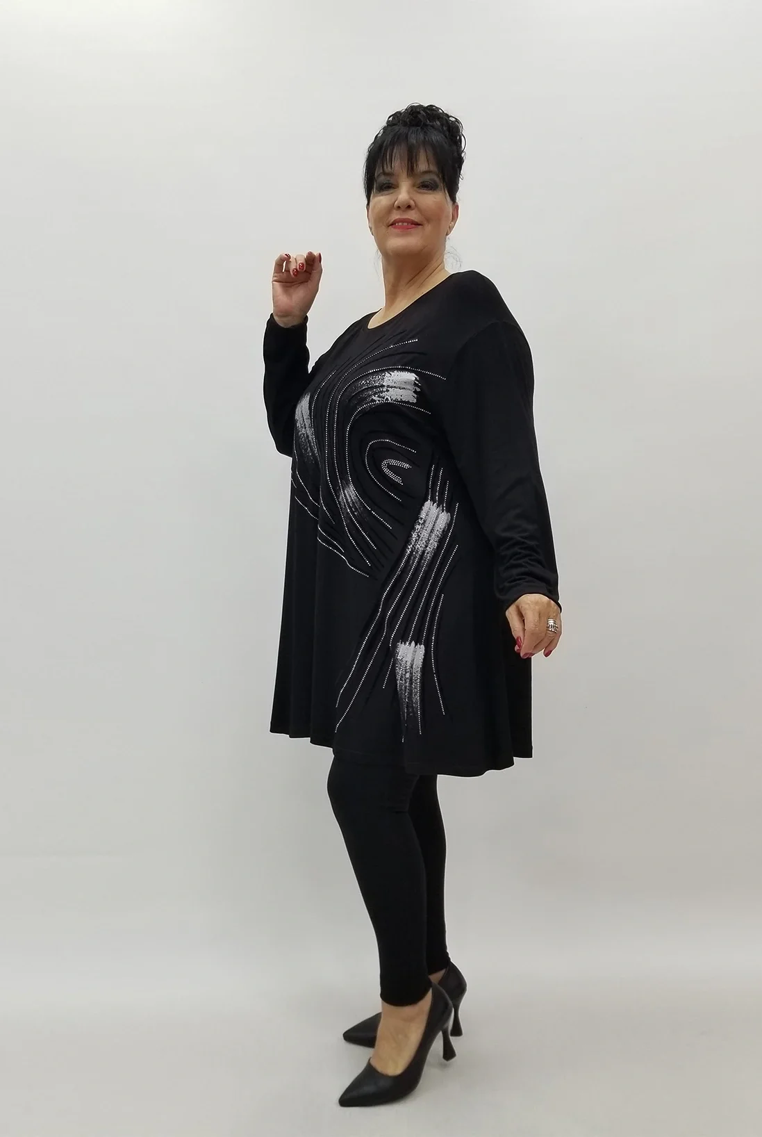 Miraggio Büyük Beden Tunik 4118 SİY-GÜMÜŞ